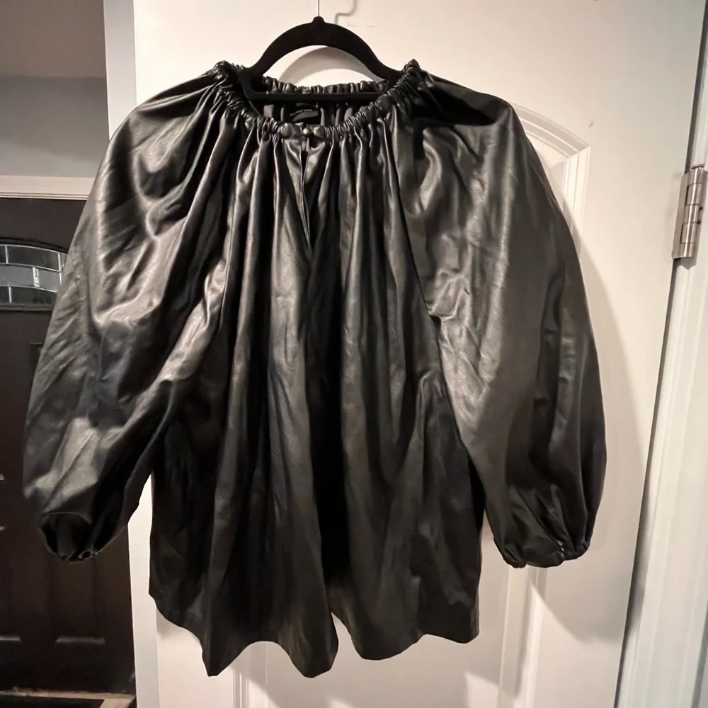 ~Who What Wear~ Faux Leather Top - XXL